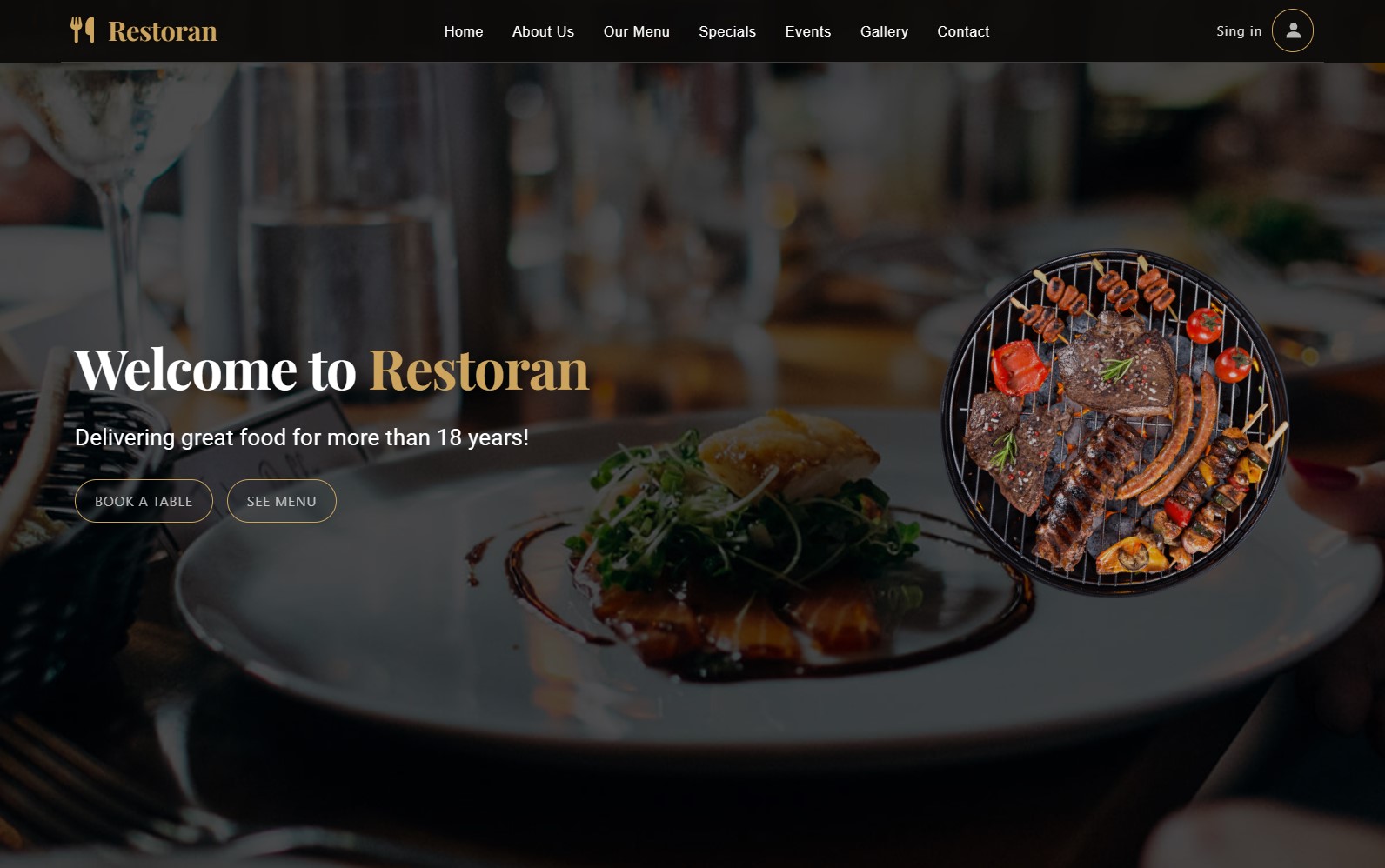 Responsive Restaurant Website